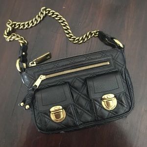 Marc Jacobs gold chained & black quilted bag